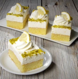 Joghurtsahne Zitrone Schnitte Stück